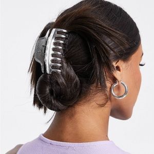 ASOS Design silver hair claw clip